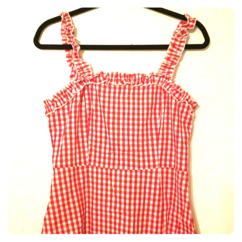 BNWT Unique Vintage Red and White Gingham Sundress